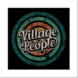 Village People // Retro Circle Crack Vintage Posters and Art